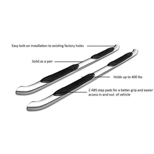 Black Horse Offroad Nerf Bar With Step Pads (MPN: 9B93904SS)
