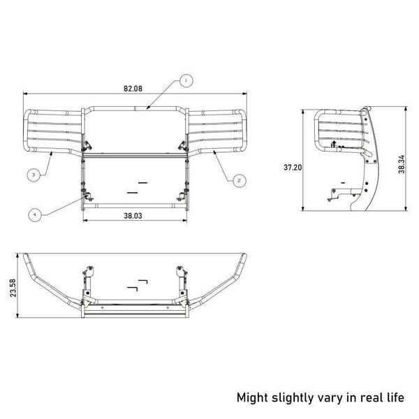 Black Horse Grille Guard Kit (MPN: 17GT28MA-PLFR)