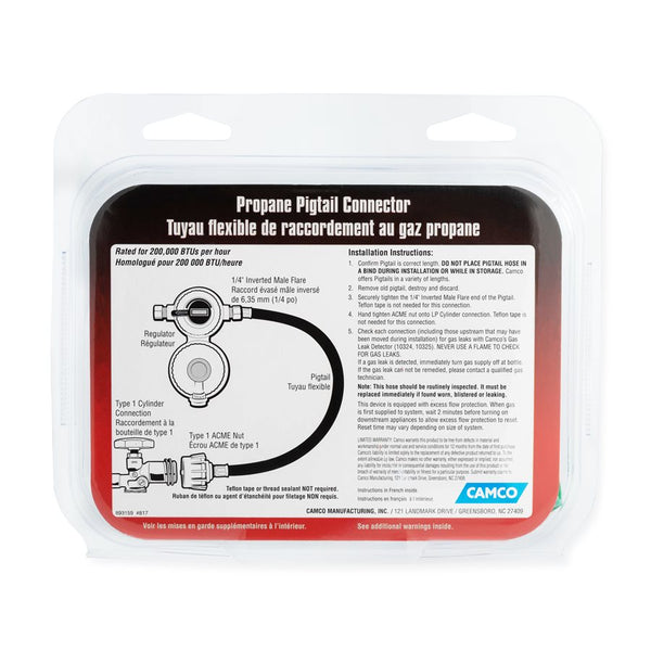 Propane Hose for RV and Trailer Connection (MPN: 59065)