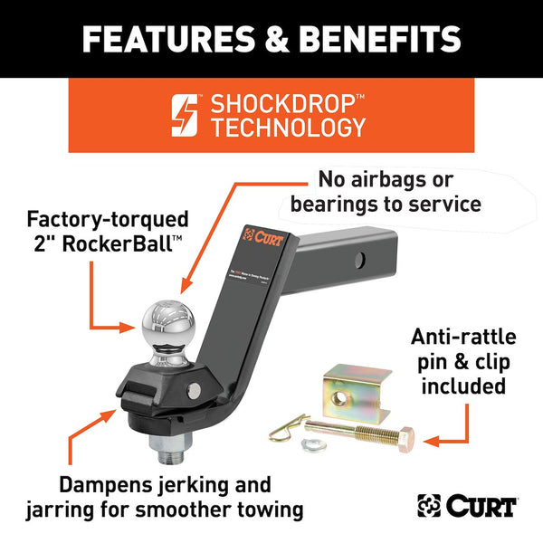 Curt RockerBall Trailer Hitch Ball Mount (MPN: 45144)