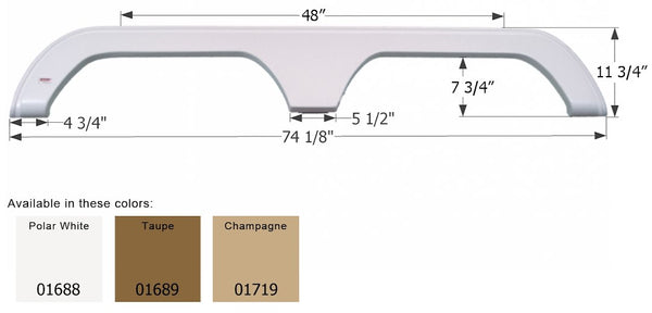 Icon Fender Skirt for Tandem Axle RVs (MPN: 01719)