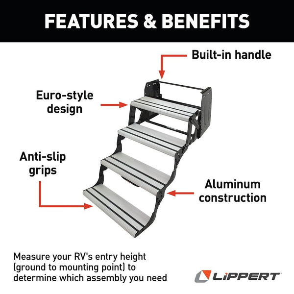 Lippert Components Alumi-Tread Manual Folding Step (MPN: 432698)
