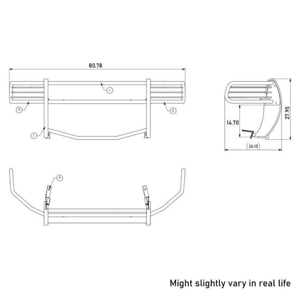 Black Horse Grille Guard Kit (MPN: 17DG100MA-PLFR)