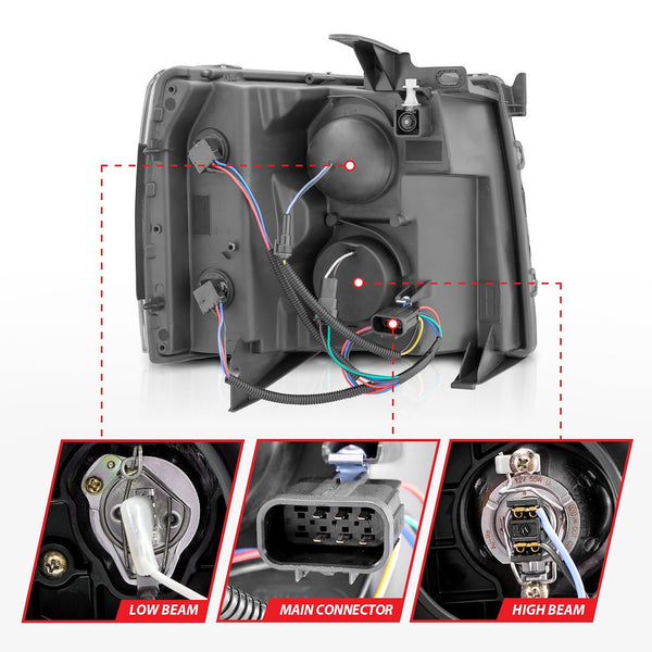 AnzoUSA Headlight Assembly With Projector Beam (MPN: 111546)