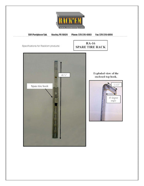 Rackem Spare Tire Carrier (MPN: RA-16)