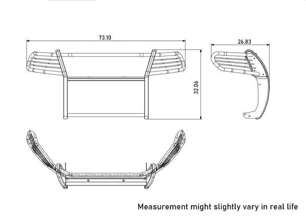 Black Horse Grille Guard Kit (MPN: 17FP10MA-PLR)