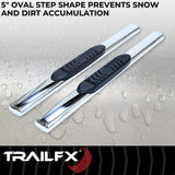 TrailFX 5 Inch Oval Straight Nerf Bar (MPN: A7036S)