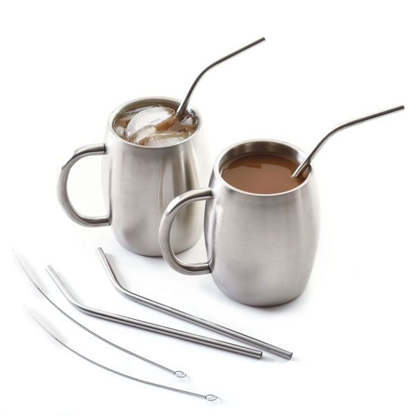 Norpro Stainless Steel Curved Beverage Straws (MPN: 436)