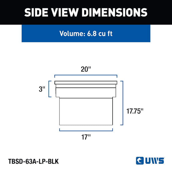 UWS Crossover Deep Angled Low Profile Tool Box (MPN: TBSD-63A-LP-BLK)