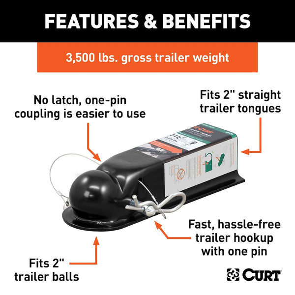 CURT QuickPin Trailer Coupler (MPN: 25470)