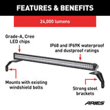 Aries LED Light Bar With Windshield Brackets (MPN: 1501306)
