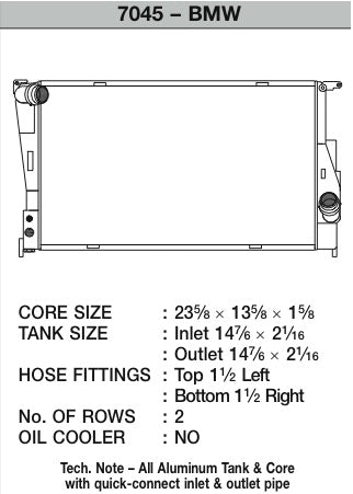 CSF Aluminum Radiator (MPN: 7045)