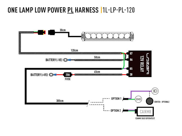 Triple-R Light Bar Wiring Harness (MPN: 1L-LP-PL-120)