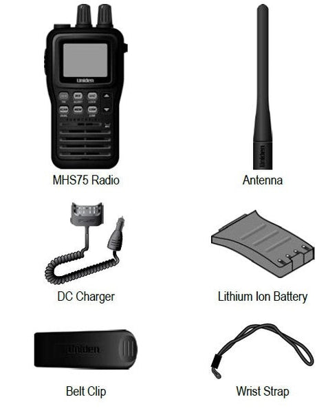 Uniden Handheld VHF Marine Radio (MPN: MHS75)