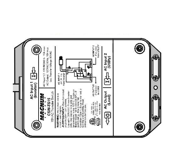 Magnum Energy Power Transfer Switch (MPN: CSW-TS15)