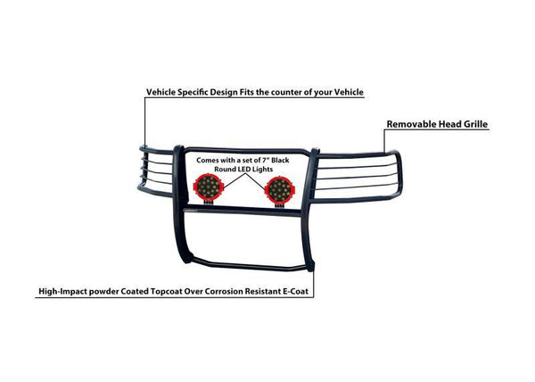 Black Horse Grille Guard Kit (MPN: 17DG113MA-PLR)