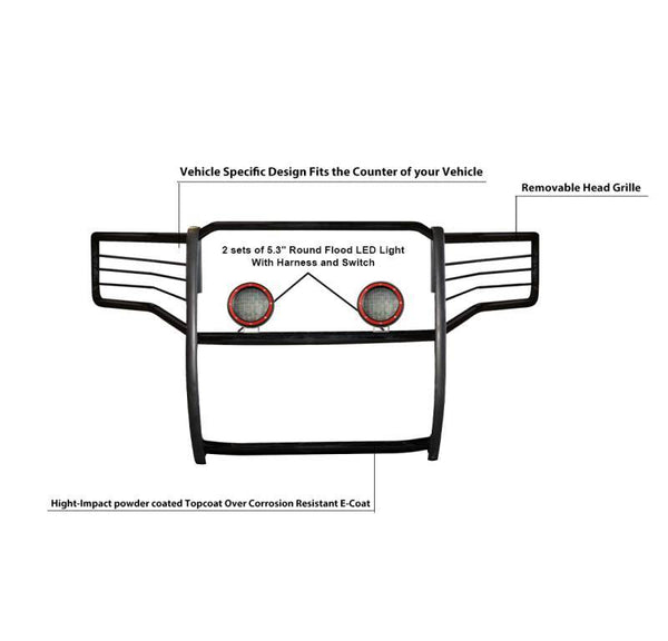 Black Horse Grille Guard Kit (MPN: 17GT20MA-PLFR)