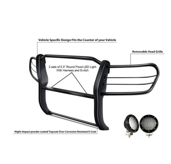 Black Horse Grille Guard Kit (MPN: 17SG598MA-PLFB)