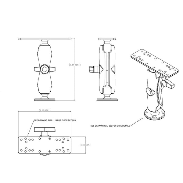 Ram Mounts Fish Finder Mount (MPN: RAM-111U)