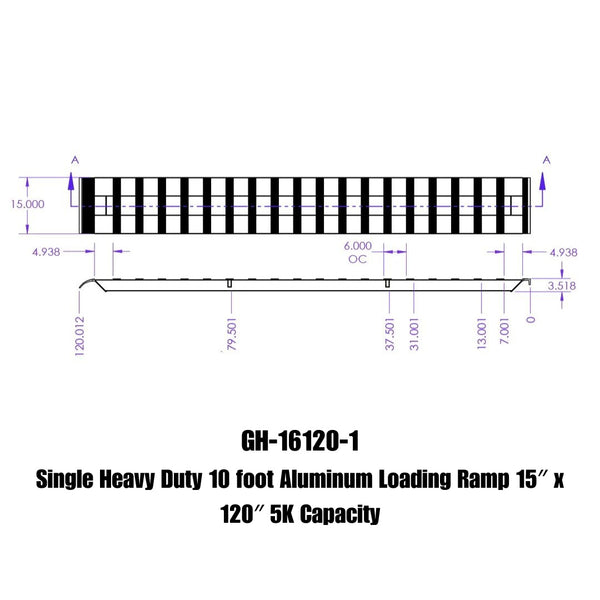 Gen-Y Hitch Heavy Duty Aluminum Loading Ramp (MPN: GH-16120-1)