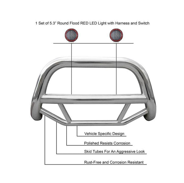 Black Horse Off Road Bull Bar (MPN: MBS-FOE2011-PLFR)