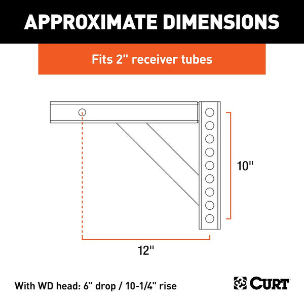 CURT Weight Distribution Hitch Shank (MPN: 17121)