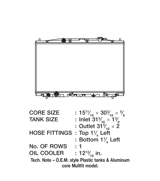 CSF Radiator With Transmission Cooler (MPN: 3368)