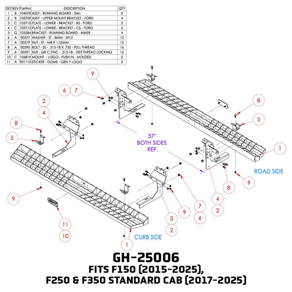 Gen-Y Hitch Running Board (MPN: GH-25006)