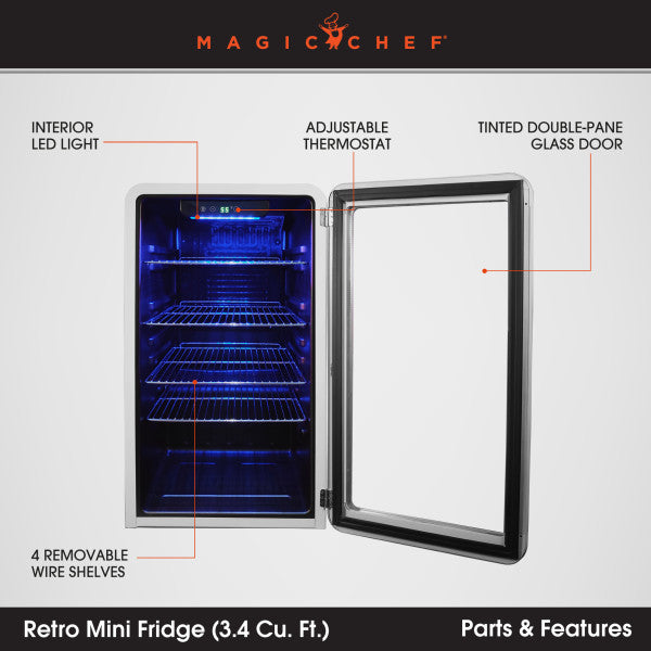 Magic Chef Retro Beverage Cooler (MPN: MCB34CHW)