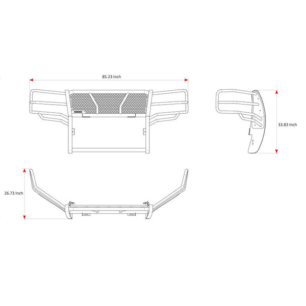 Black Horse Off Road Grille Guard (MPN: RU-CHSI11-B)
