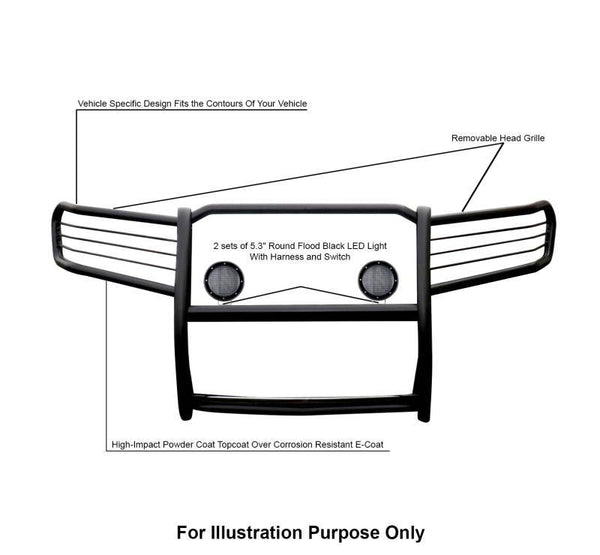 Black Horse Grille Guard Kit (MPN: 17H151400MA-PLFB)