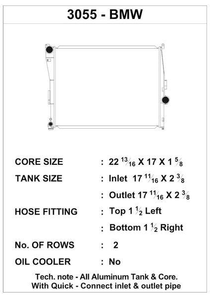 CSF High Performance Radiator (MPN: 3055)