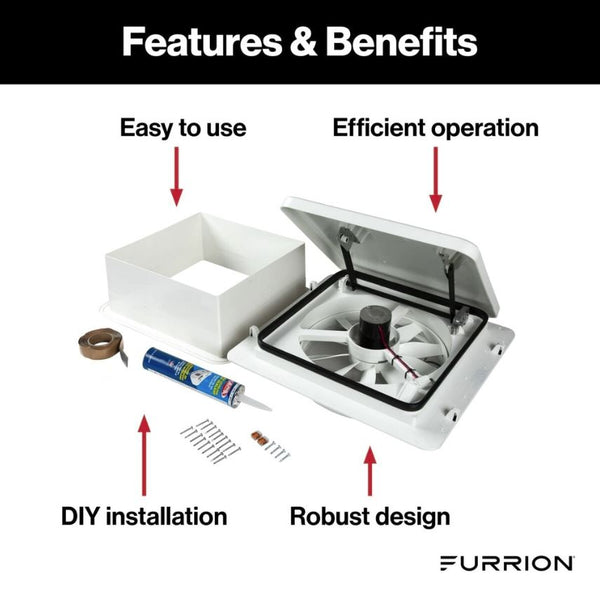 Furrion RV Roof Vent Fan (MPN: FVF14D90R6A-PW-AM)