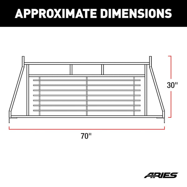 Aries Classic Louvered Headache Rack (MPN: 111001)