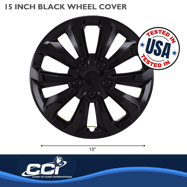 Coast To Coast 15 Inch Wheel Cover Set (MPN: 106115BLK)