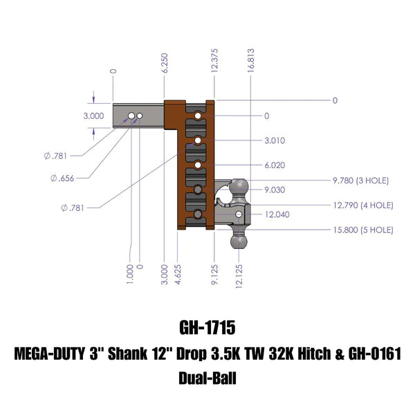 Gen-Y Hitch Mega-Duty Adjustable Drop Hitch (MPN: GH-1715)