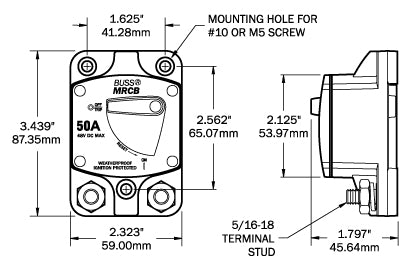 Blue Sea Circuit Breaker 187 Series 100 Amps (MPN: 7144-BSS)