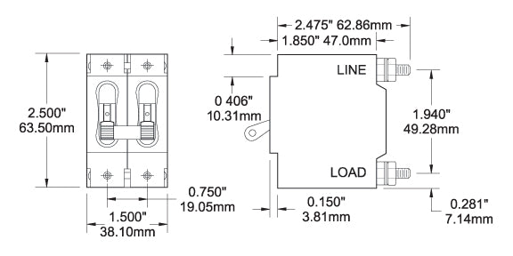 Blue Sea Circuit Breaker C-Series (MPN: 7287-BSS)