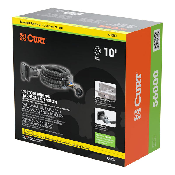 Curt 10 Foot Trailer Wiring Connector Extension (MPN: 56000010)