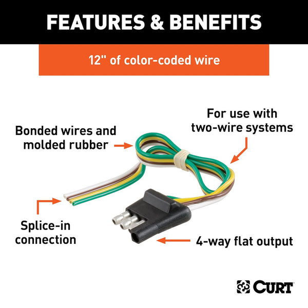 Curt 4-Way Flat Trailer Wiring Connector (MPN: 58031)