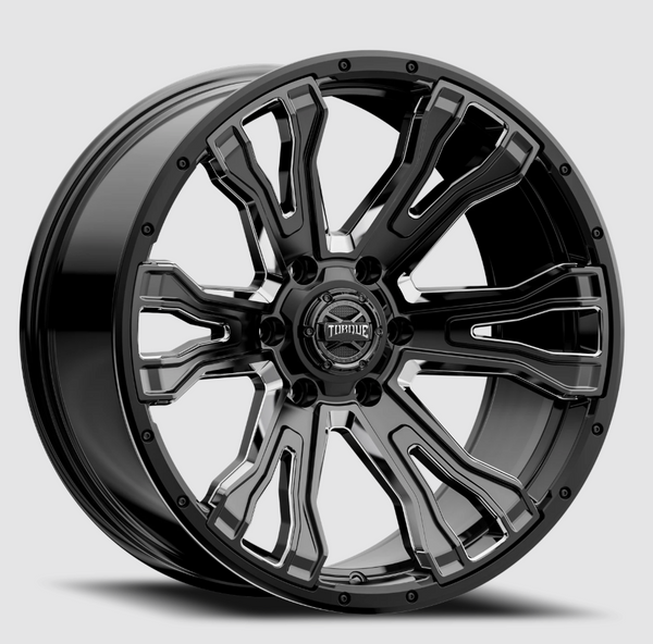 Torque Wheels 20 Inch Gloss Black Milled Wheel (MPN: TW407C-20908413-12)