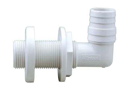 Boat scupper 90 degree thru-hull connector (MPN: 3879-3)