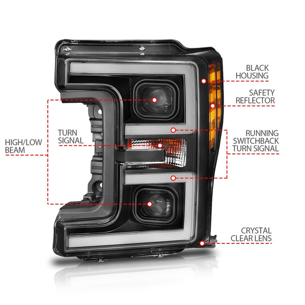 AnzoUSA Headlight Assembly With Projector Beam (MPN: 111388)