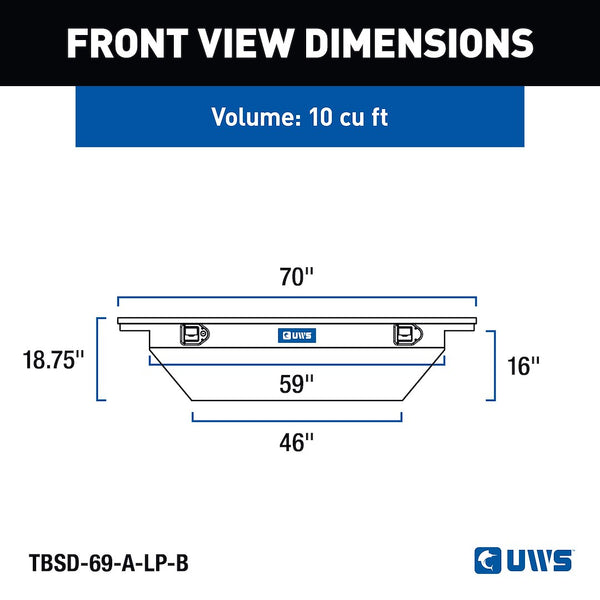 UWS Crossover Deep Low Profile Tool Box (MPN: TBSD-69-A-LP-B)