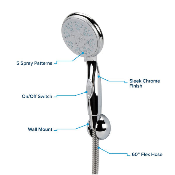 Hand Held Shower Head with 60 Inch Hose (MPN: 43713)