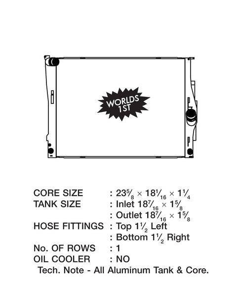 CSF Aluminum Radiator (MPN: 7001)
