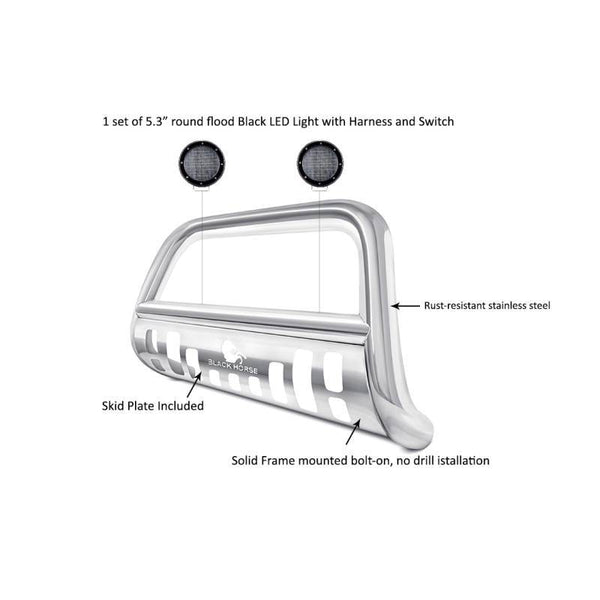 Black Horse Off Road Bull Bar (MPN: BBDG700-SP-PLFB)