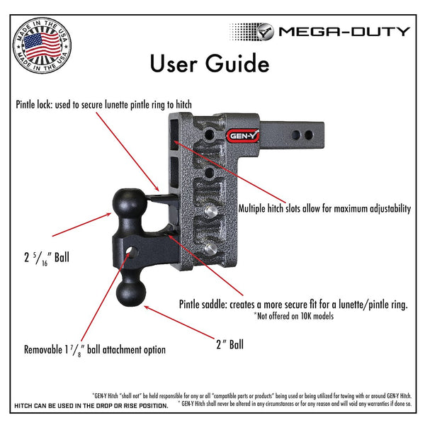 Gen-Y Hitch Mega-Duty Trailer Hitch Ball Mount (MPN: GH-214)