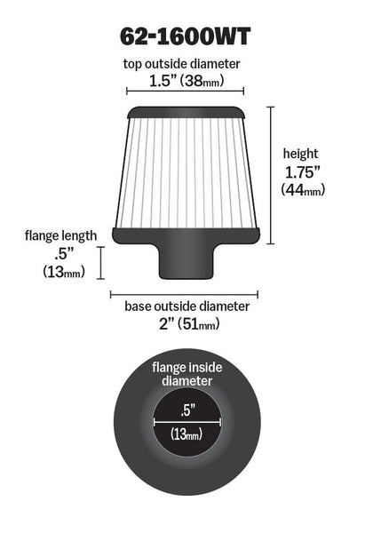 K&N Crankcase Breather Filter (MPN: 62-1600WT)