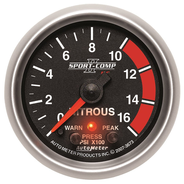 AutoMeter Sport-Comp II Nitrous Pressure Gauge (MPN: 3673)